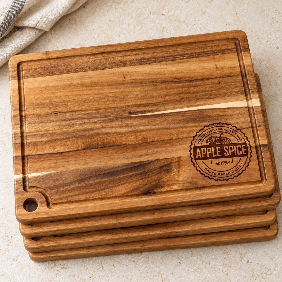 Custom Logo Acacia Cutting Boards – Bulk Business Gifts
