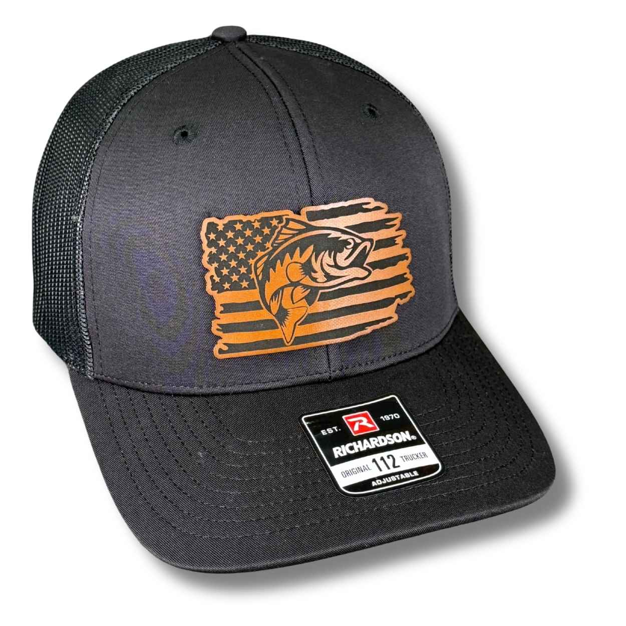 Fishing Distressed American Flag Patch Hat