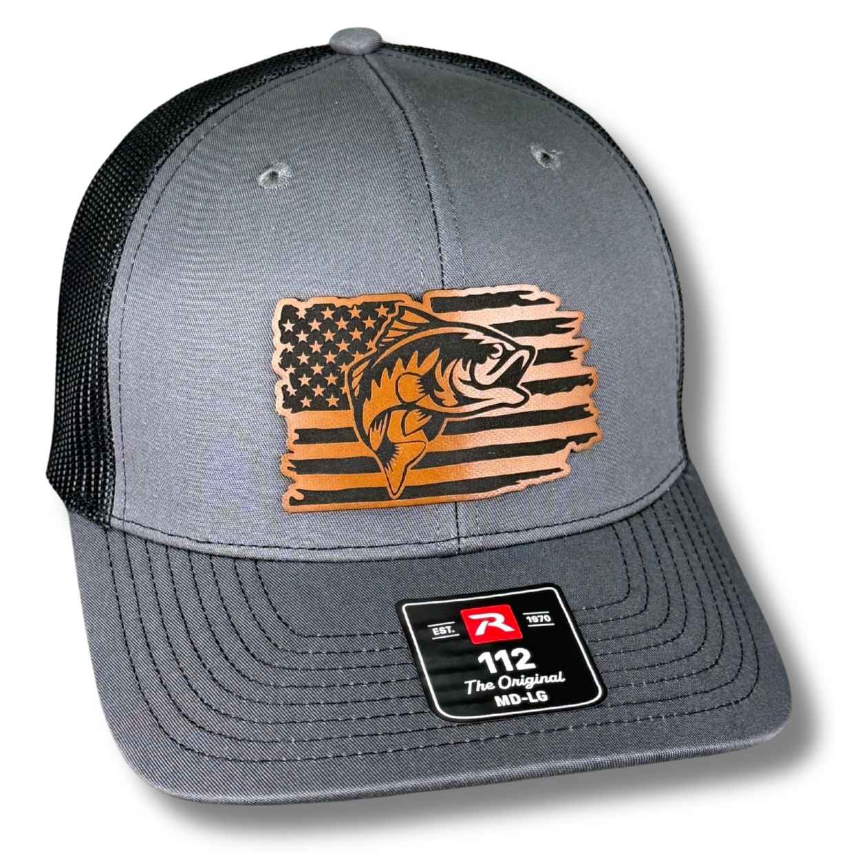 Fishing Distressed American Flag Patch Hat