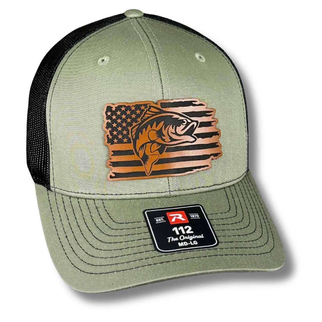 Fishing Distressed American Flag Patch Hat