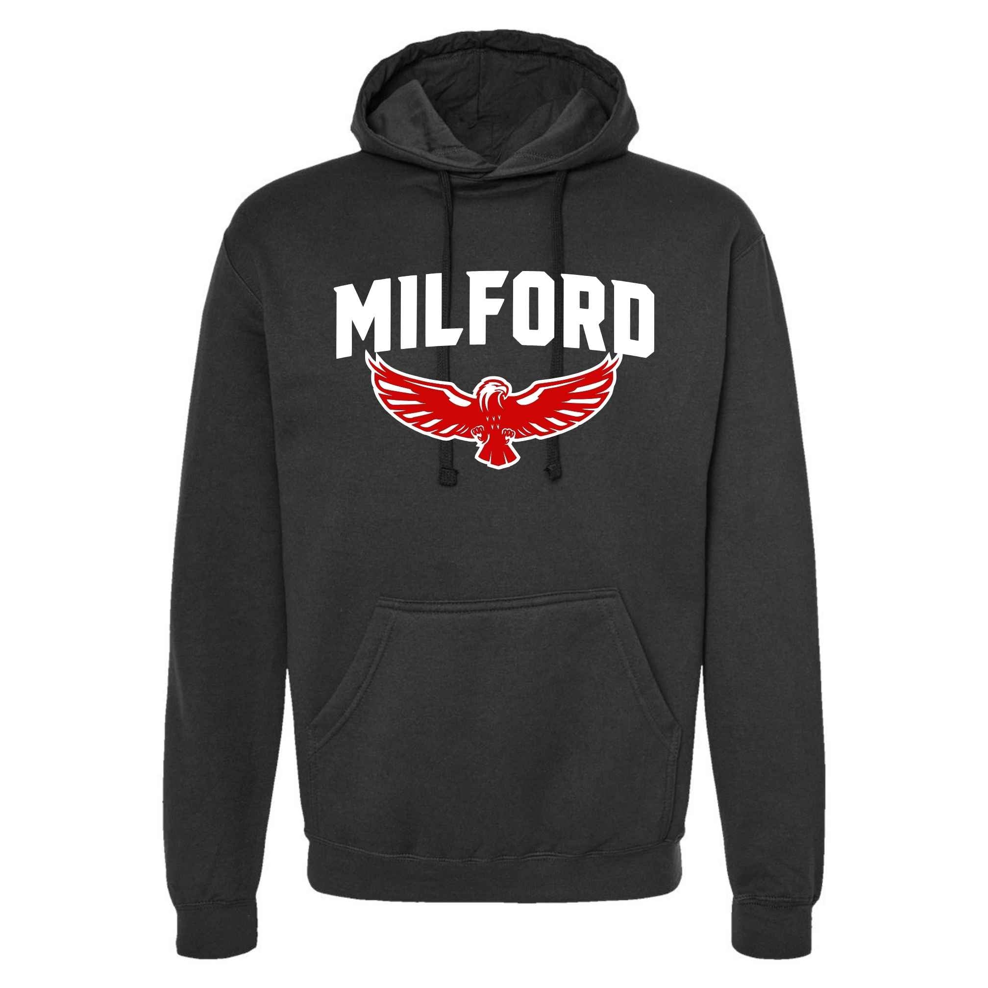 Milford Eagles Fleece Pullover Hoodie - Nike or Tultex
