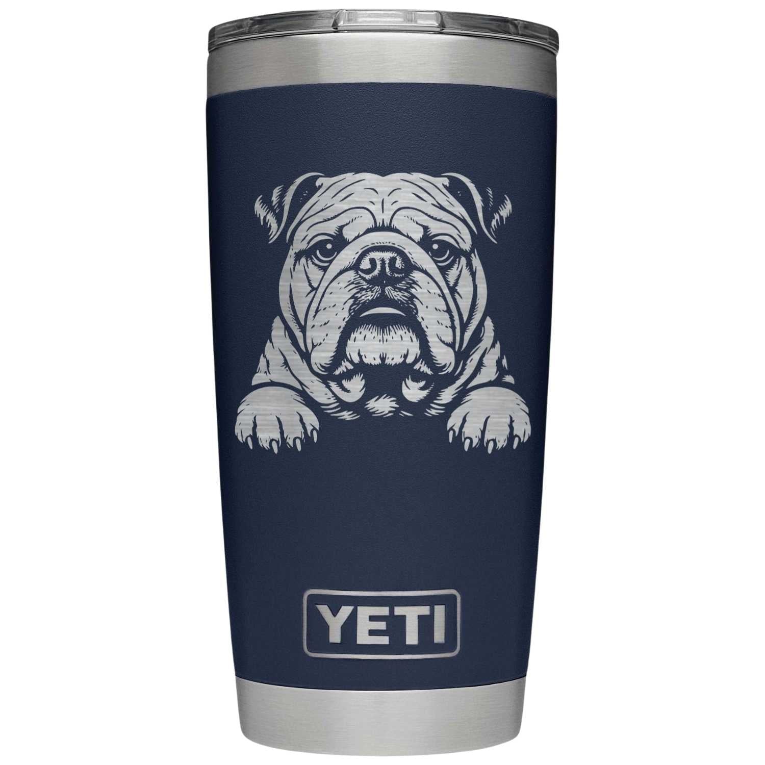 English Bulldog Laser Engraved Yeti Tumbler - Base Kreations