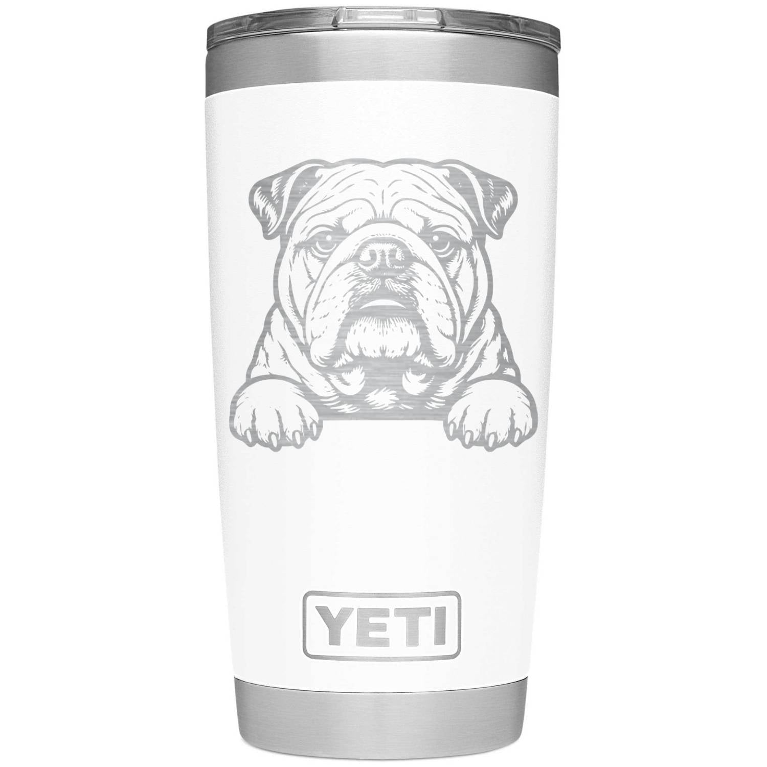 English Bulldog Laser Engraved Yeti Tumbler - Base Kreations