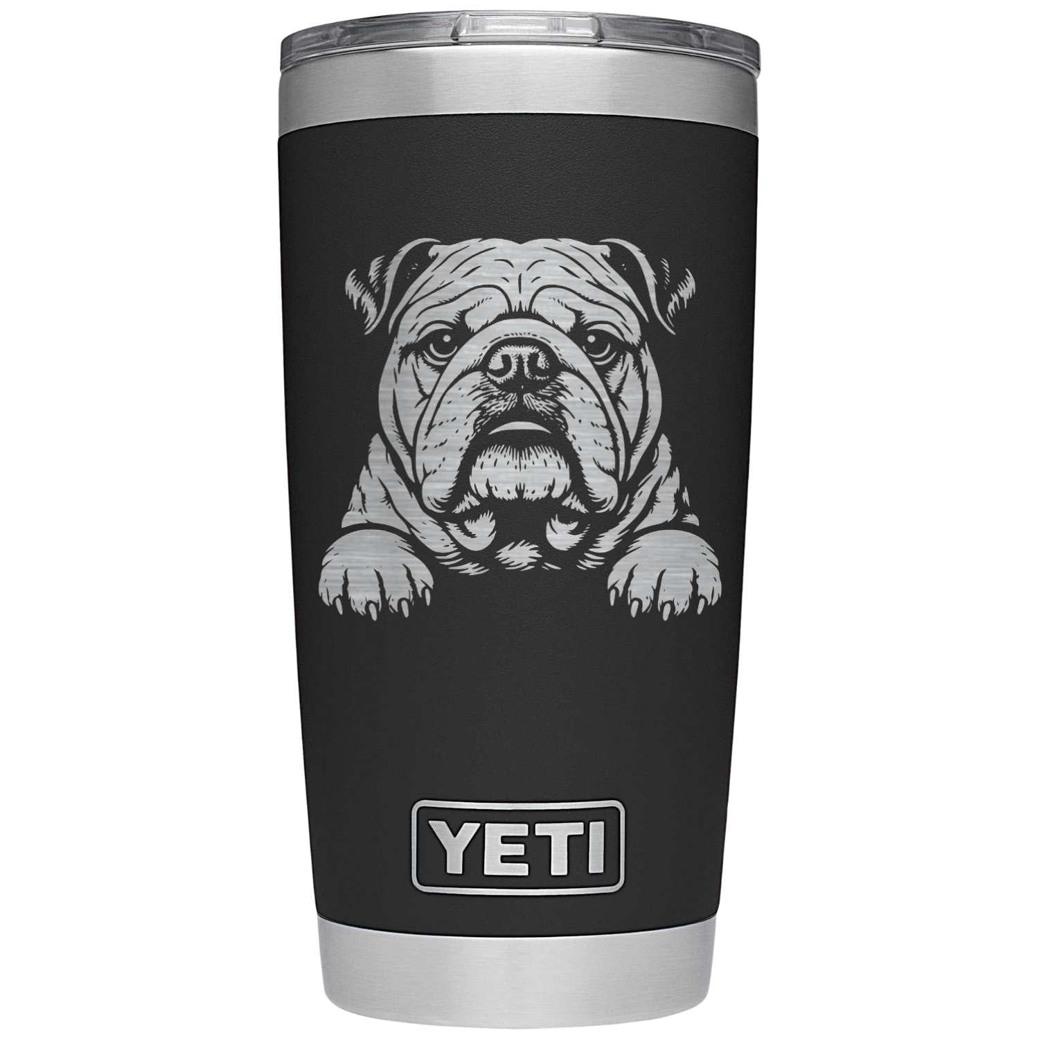 English Bulldog Laser Engraved Yeti Tumbler - Base Kreations
