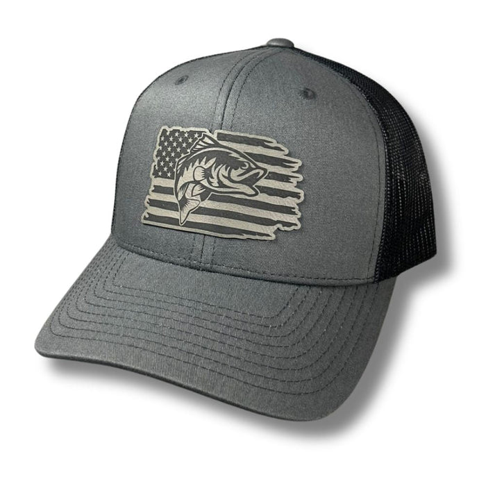 Fishing Distressed American Flag Patch Hat - Base Kreations