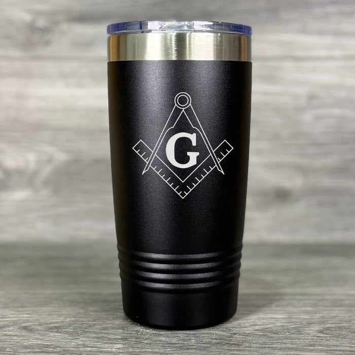 Freemason Masonic Square and Compass Engraved Tumbler - Base Kreations