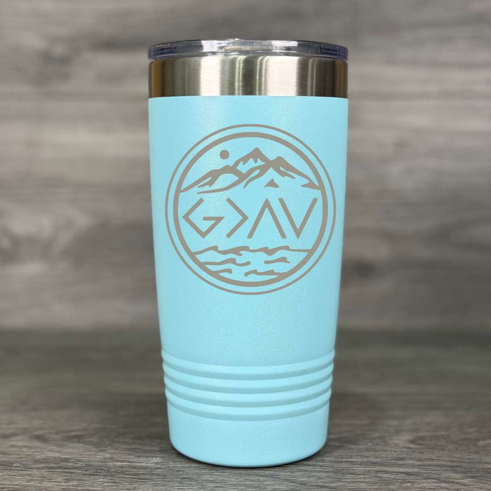 God is Greater Than the Highs and Lows Engraved Tumbler - Base Kreations
