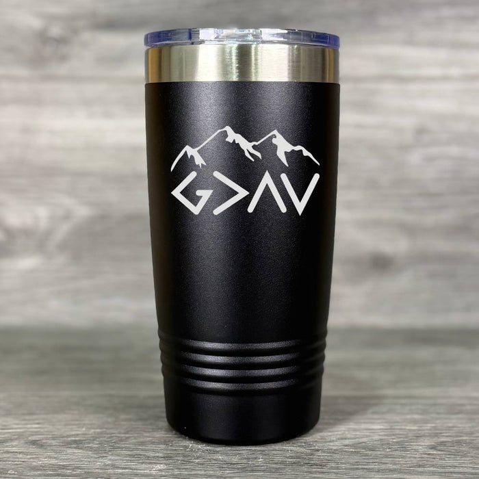 God is Greater Than the Highs and Lows Engraved Tumbler - Base Kreations