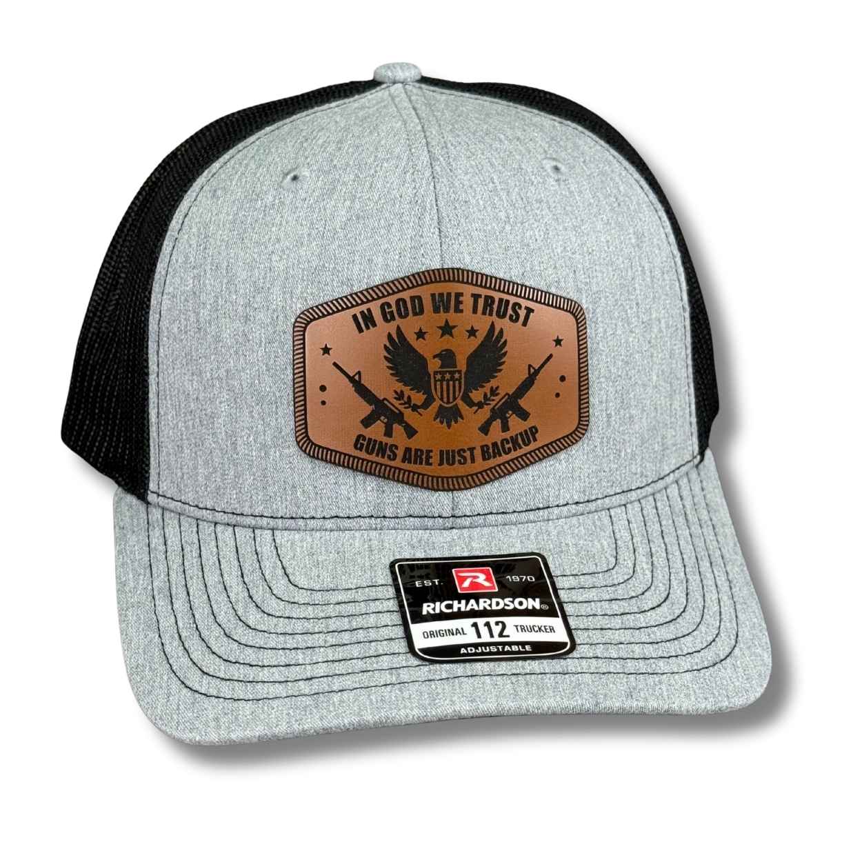 In God We Trust Guns Are Just Backup Patch Hat - Base Kreations
