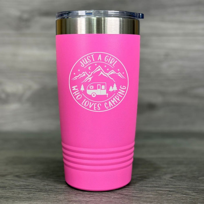 Just a Girl Who Loves Camping Engraved Tumbler - Base Kreations