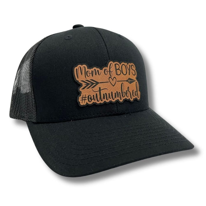 Mom of Boys #outnumbered Patch Hat - Base Kreations