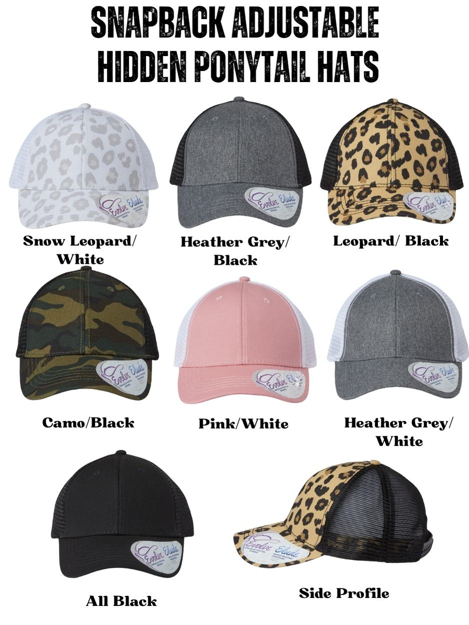 Mom of Boys #outnumbered Ponytail Trucker Hat - Base Kreations