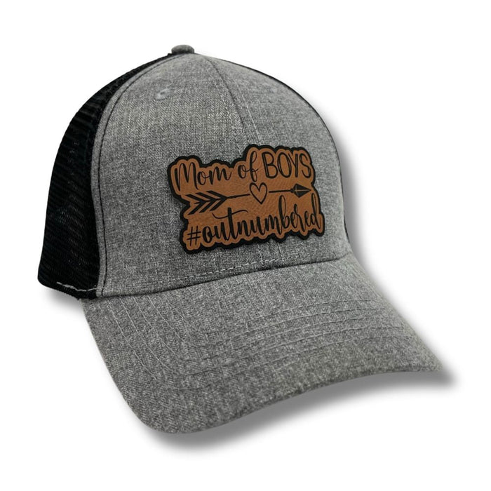 Mom of Boys #outnumbered Ponytail Trucker Hat - Base Kreations
