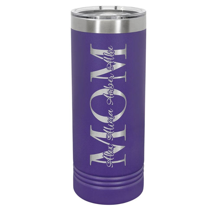 MOM Skinny Tumbler With Kid's Names - Base Kreations