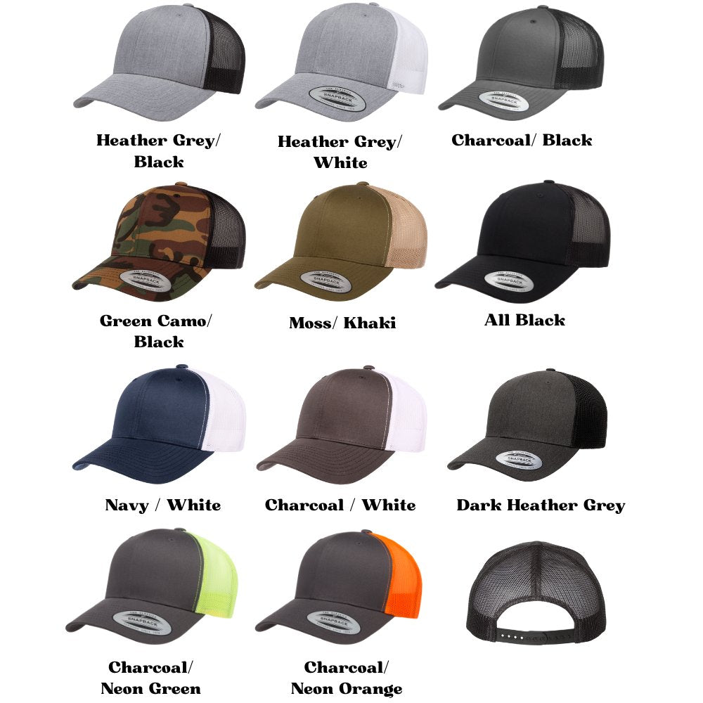 hat color options base kreations trucker style snapack yupoong richardson