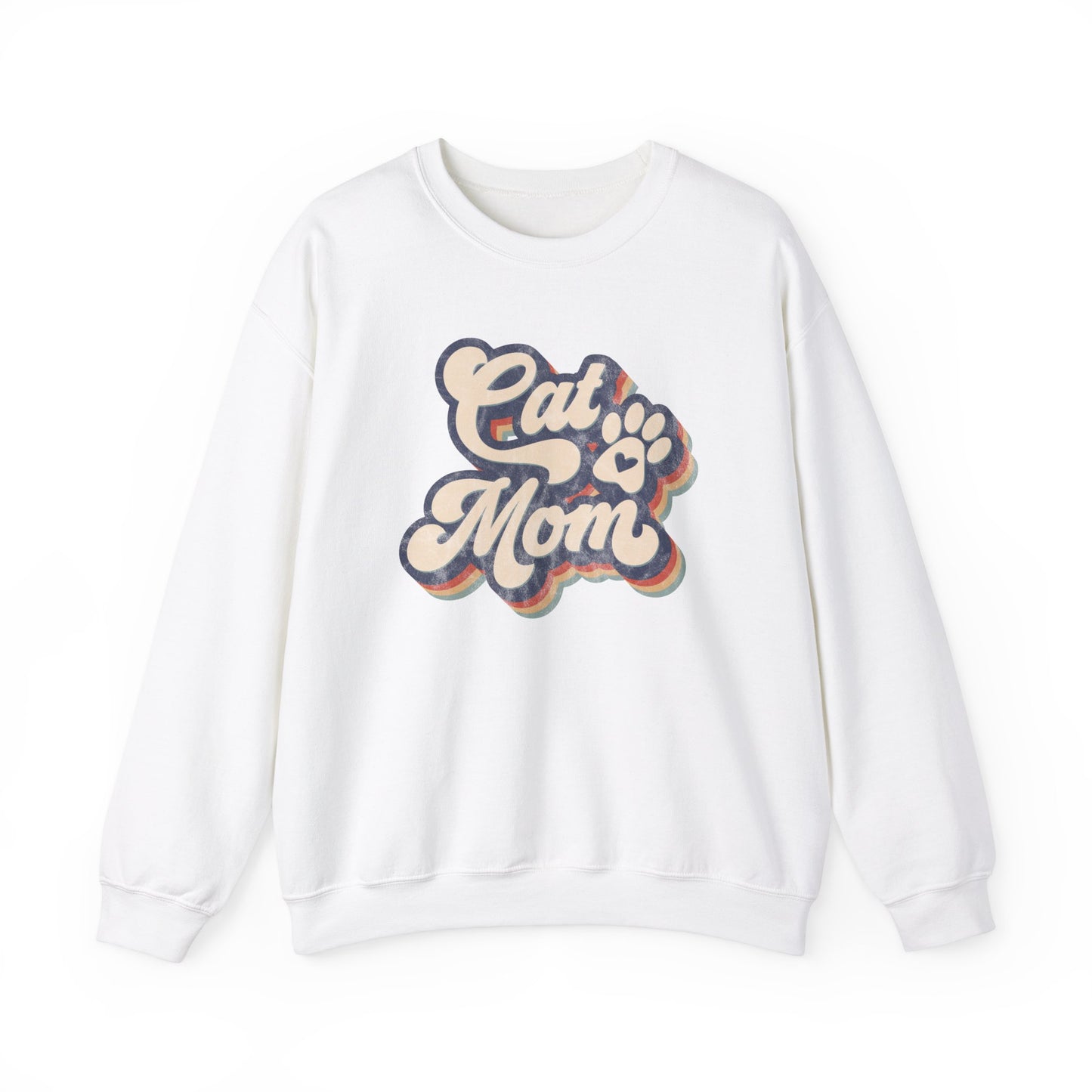 Cat Mom Retro Crewneck Sweatshirt