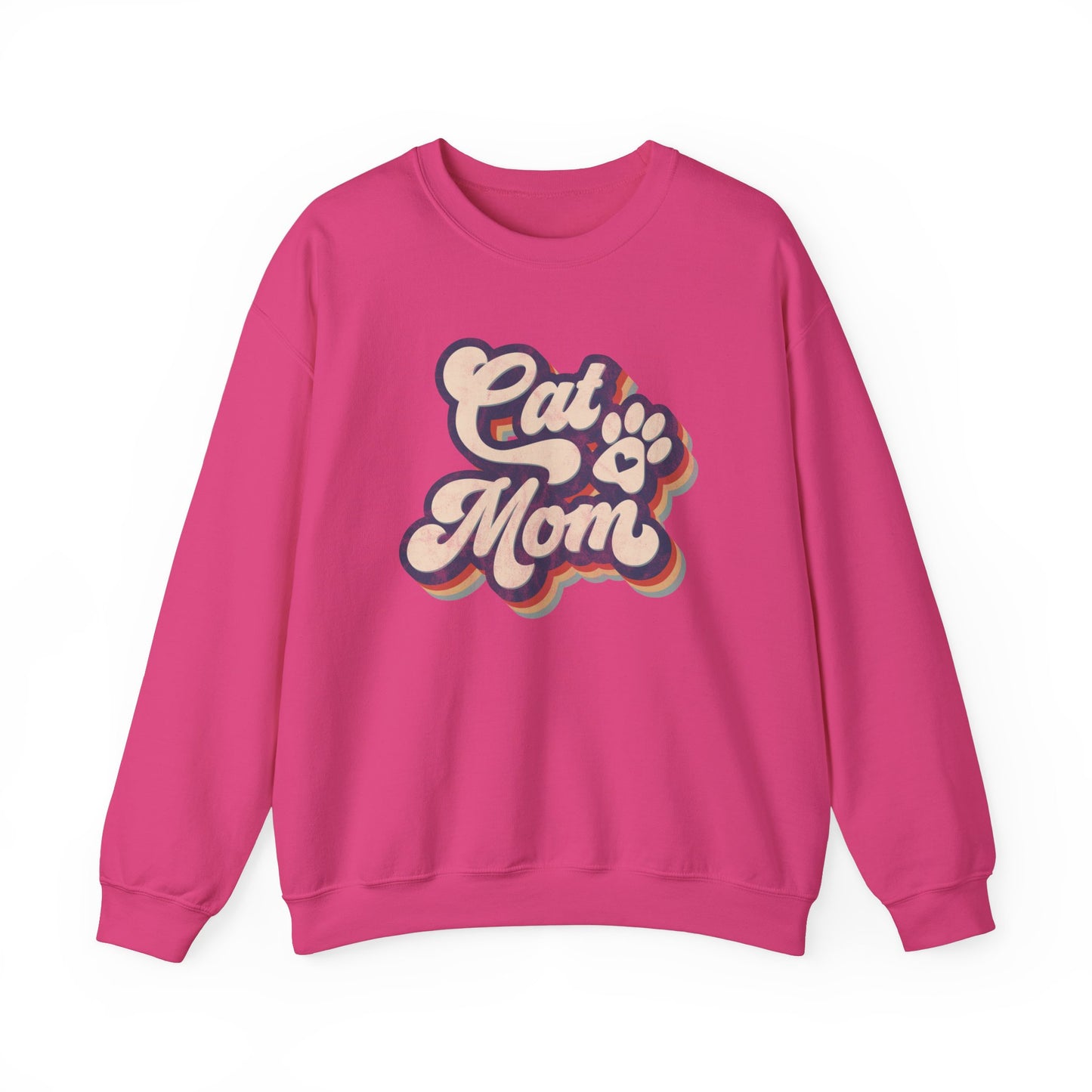 Cat Mom Retro Crewneck Sweatshirt