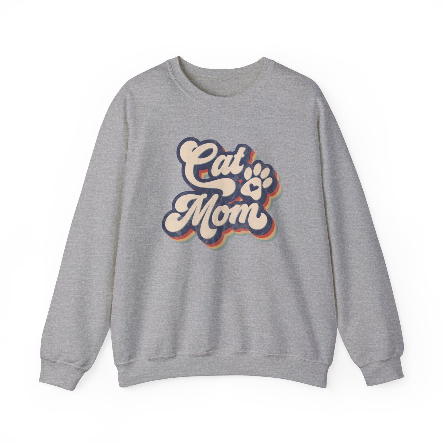 Cat Mom Retro Crewneck Sweatshirt