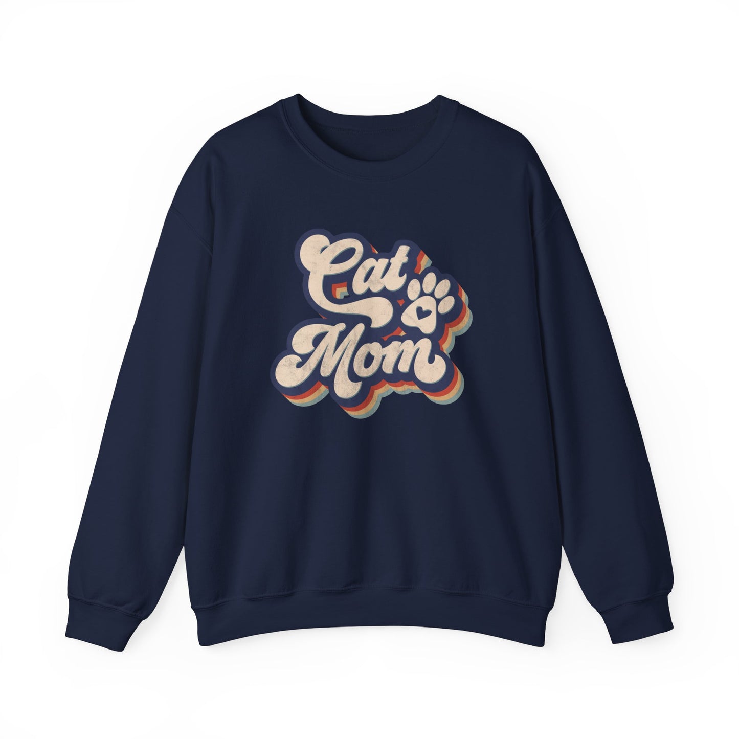 Cat Mom Retro Crewneck Sweatshirt