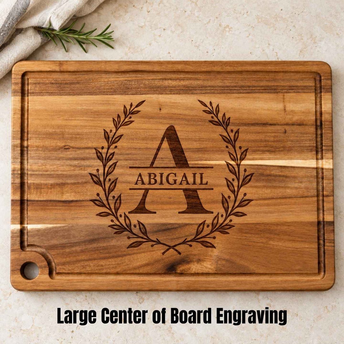 Personalized Acacia Wood Cutting Board – Custom Laser Engraved