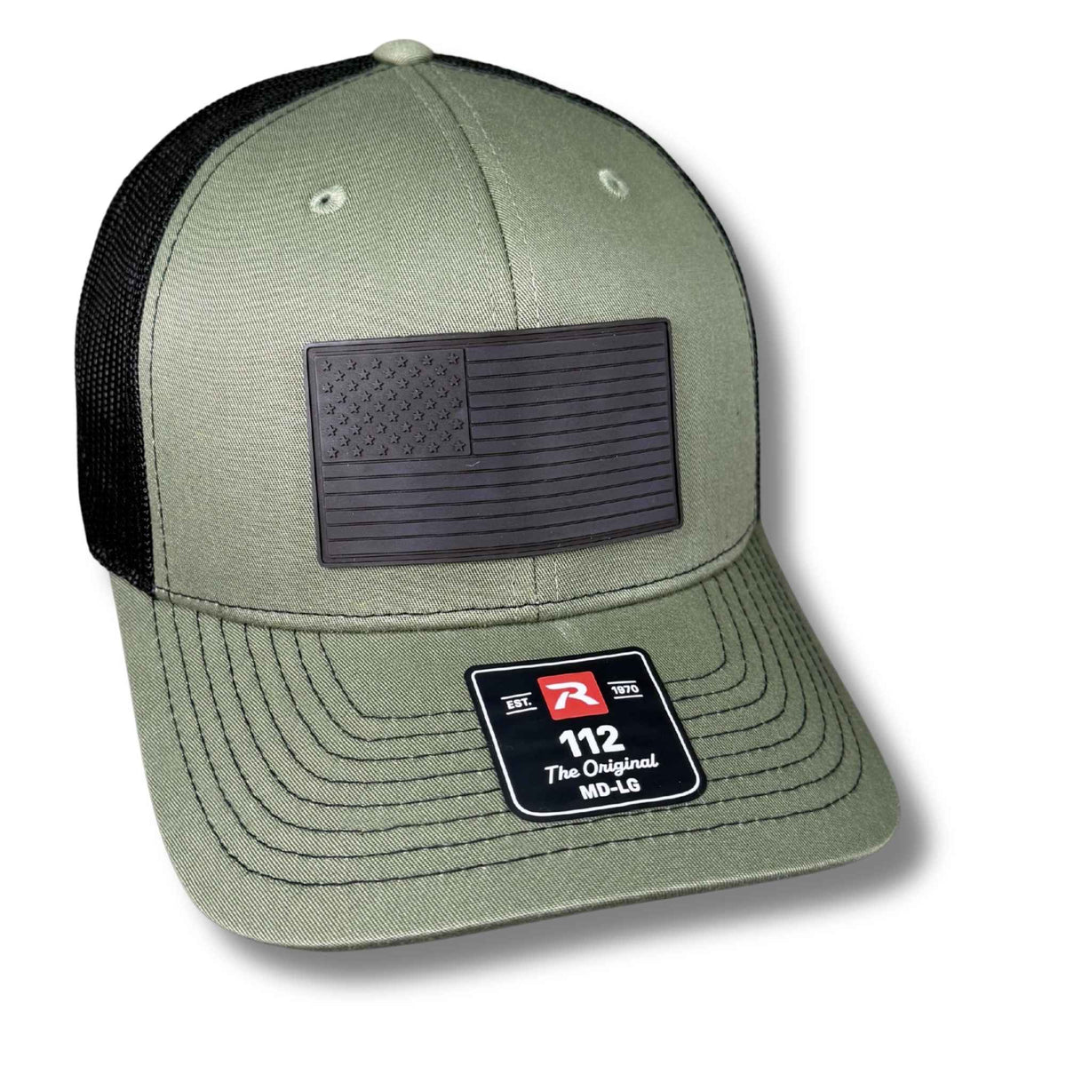 Black American Flag PVC Patch Hats