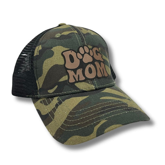 Dog Mom Patch Hidden Ponytail Hat Trucker Snapback