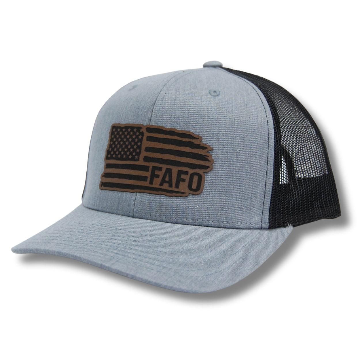 FAFO Fuck Around and Find Out Leather Patch Trucker Hat Richardson 112 Yupoong 6606  (1)