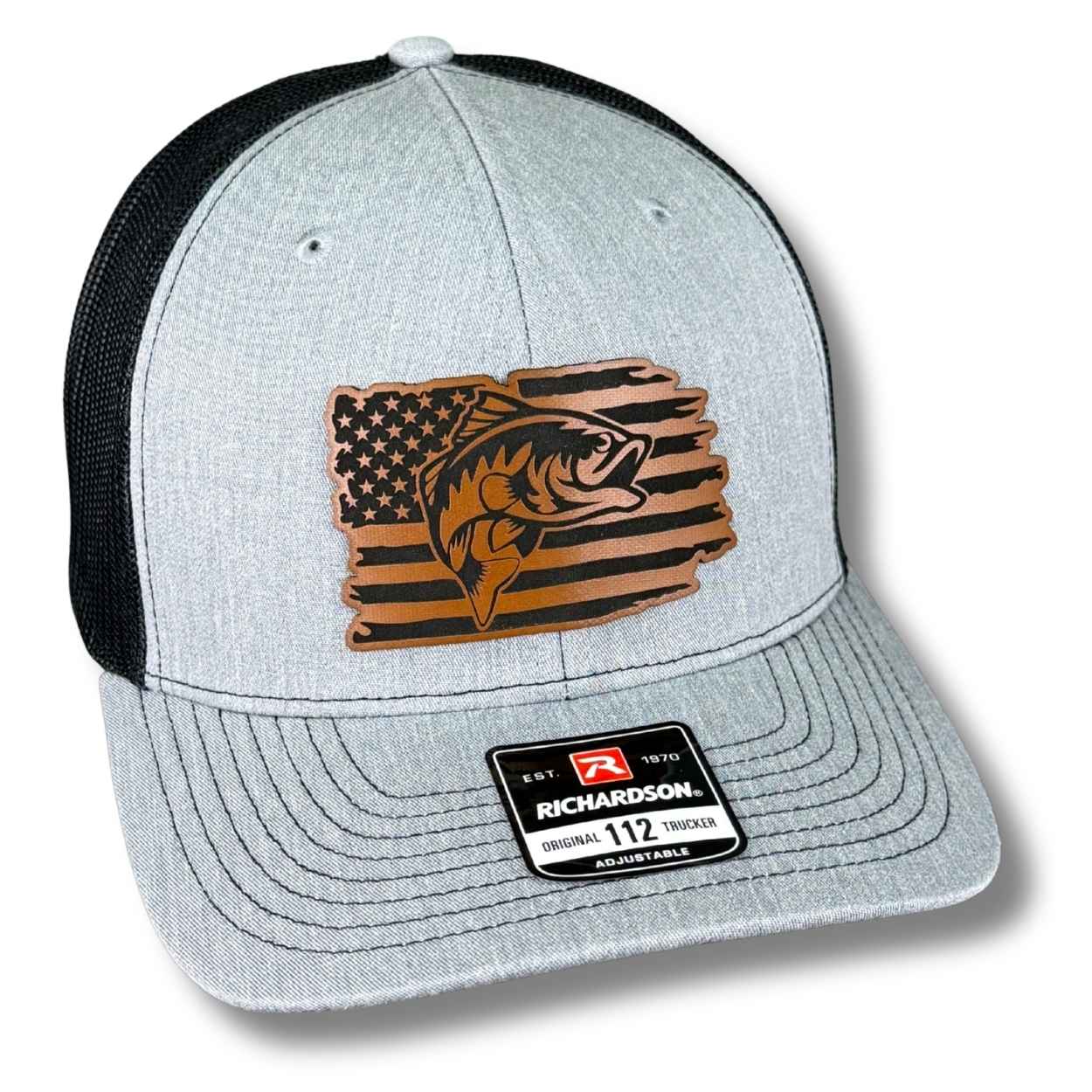 Fishing Distressed American Flag Patch Hat