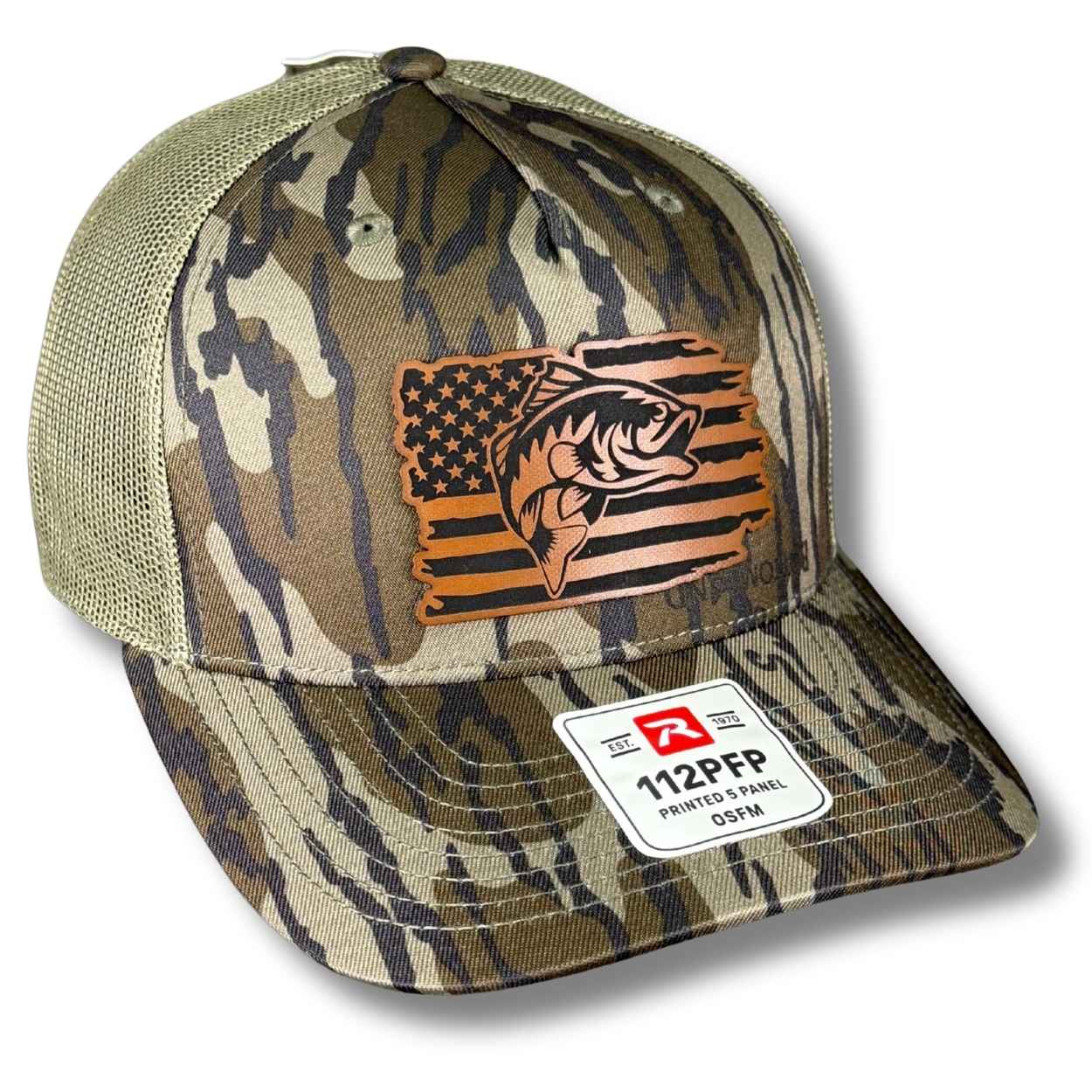 Fishing Distressed American Flag Patch Hat