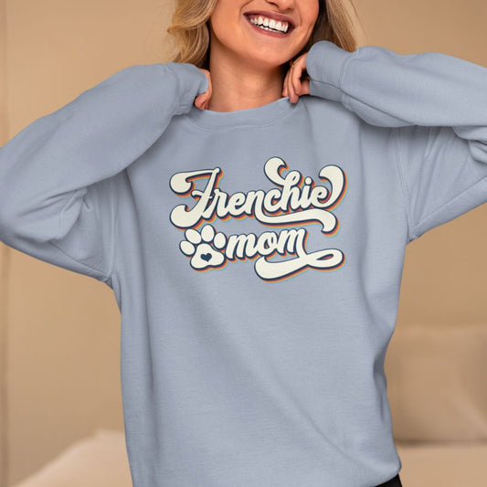 Frenchie Mom Retro Design Crewneck Sweatshirt