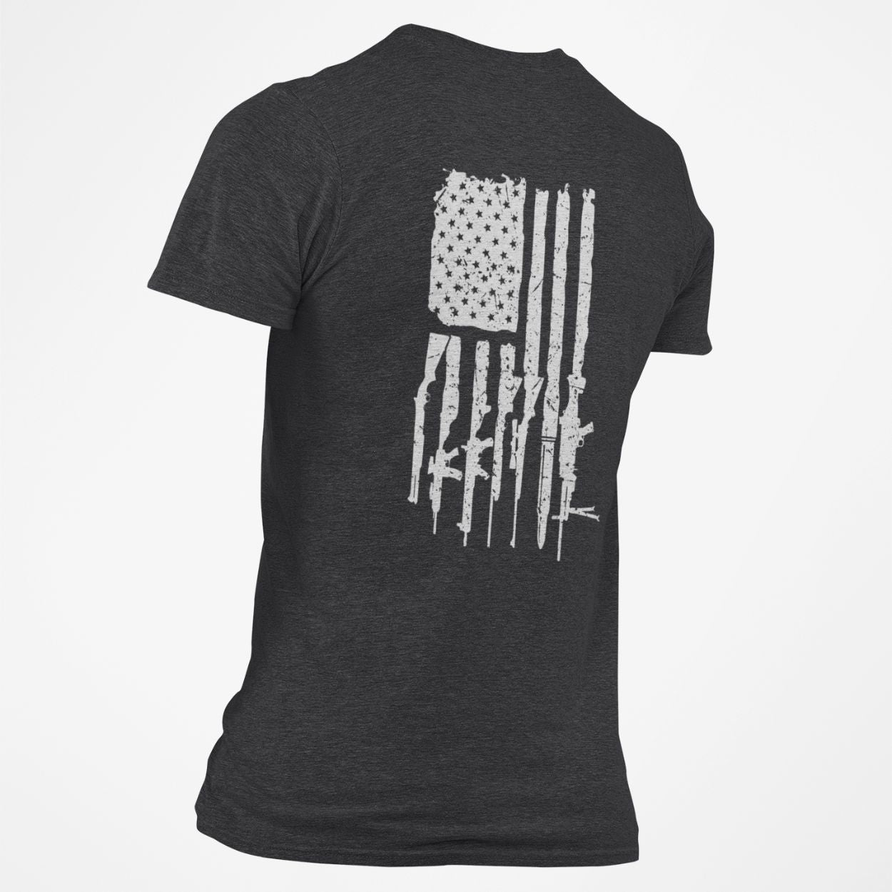 Gun Flag American T-Shirt Patriotic Tee