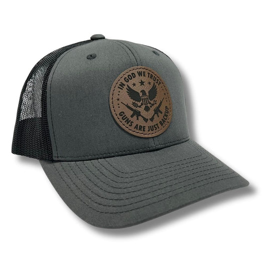 In God We Trust Guns Are Just Backup Brown Patch Patiotic Hat snapback cap