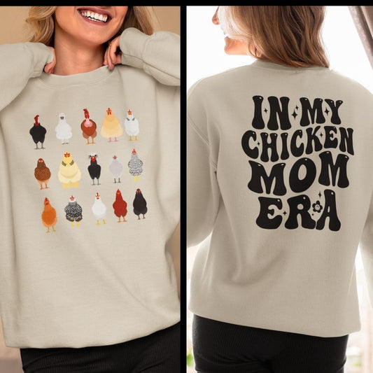 In my chicken mom era chicken breeds crewneck sweatshirt