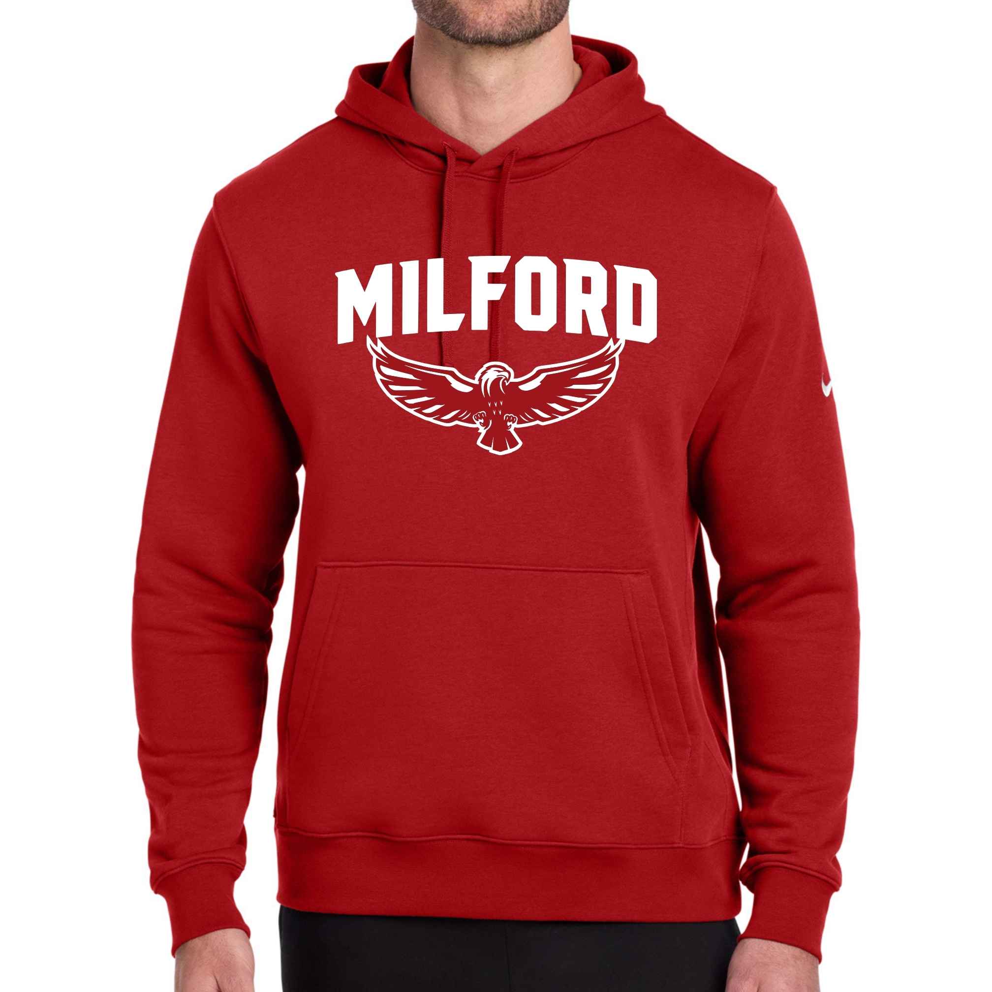 Milford Eagles Fleece Pullover Hoodie - Nike or Tultex