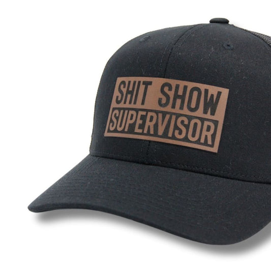 Shit Show Supervisor Patch Hat Snapback Trucker Cap Blue Collar Patriot FLEXFIT Fitted
