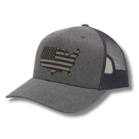 USA Flag Map Patch Hat