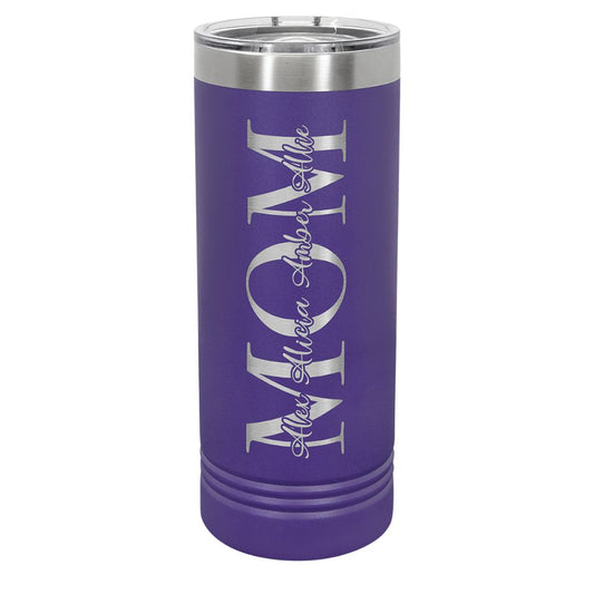 Mom Personalized Kid Name Skinny Tumbler