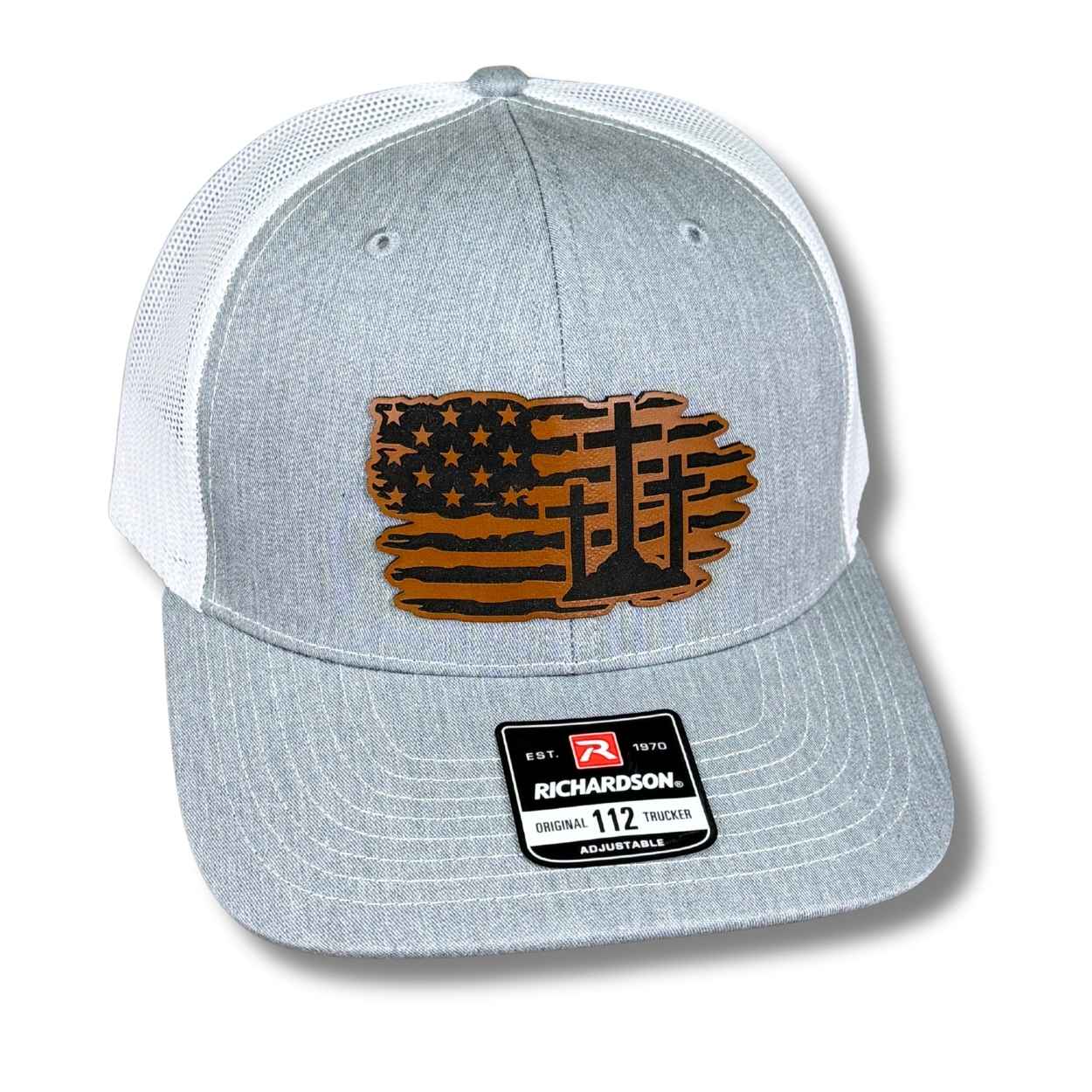American flag cross hat gift for Christians patriots and dads