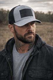 American Flag Blackout Patch Hat - Base Kreations