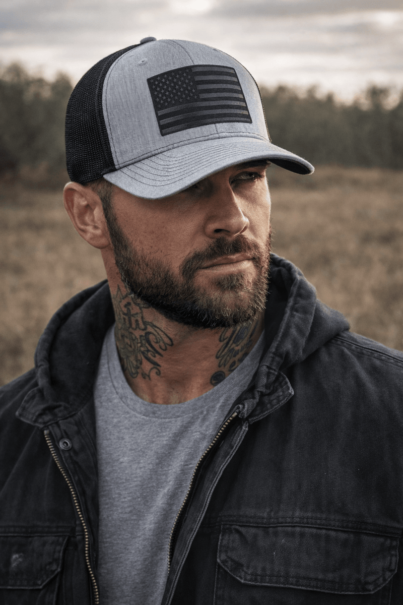 American Flag Blackout Patch Hat - Base Kreations