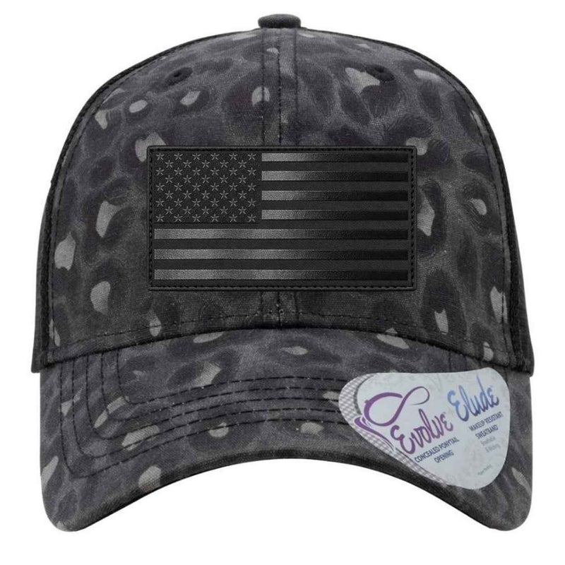 American Flag Blackout Patch Hat - Base Kreations