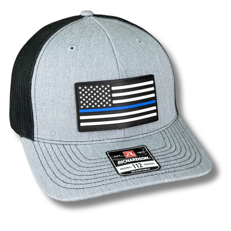 Blue Line American Flag PVC Patch Hat - Base Kreations