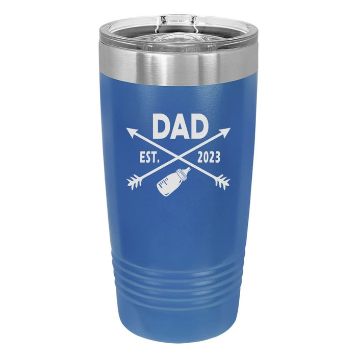 Dad Est 2023 Personalize Name and Year Engraved Tumbler - Base Kreations