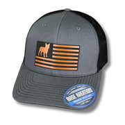 Dog Breed Silhouette American Flag Patch Hats - Base Kreations