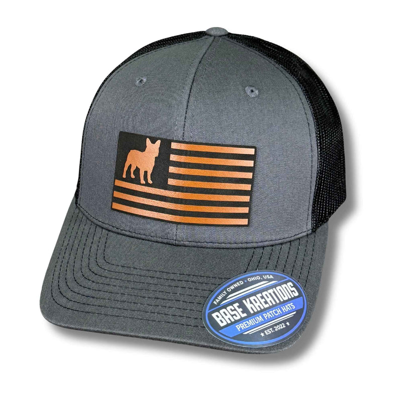 Dog Breed Silhouette American Flag Patch Hats - Base Kreations