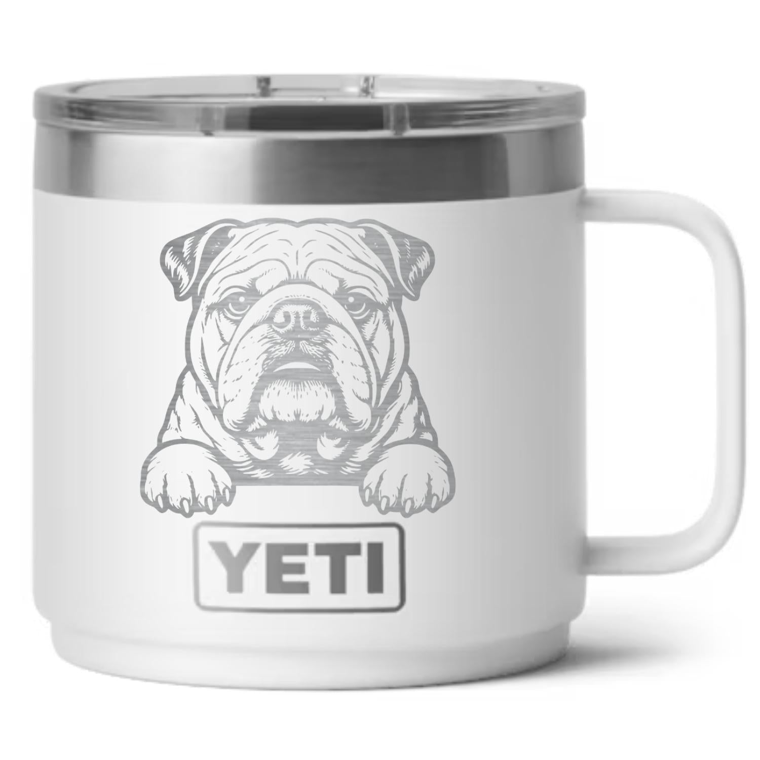 English Bulldog Laser Engraved Yeti Tumbler - Base Kreations