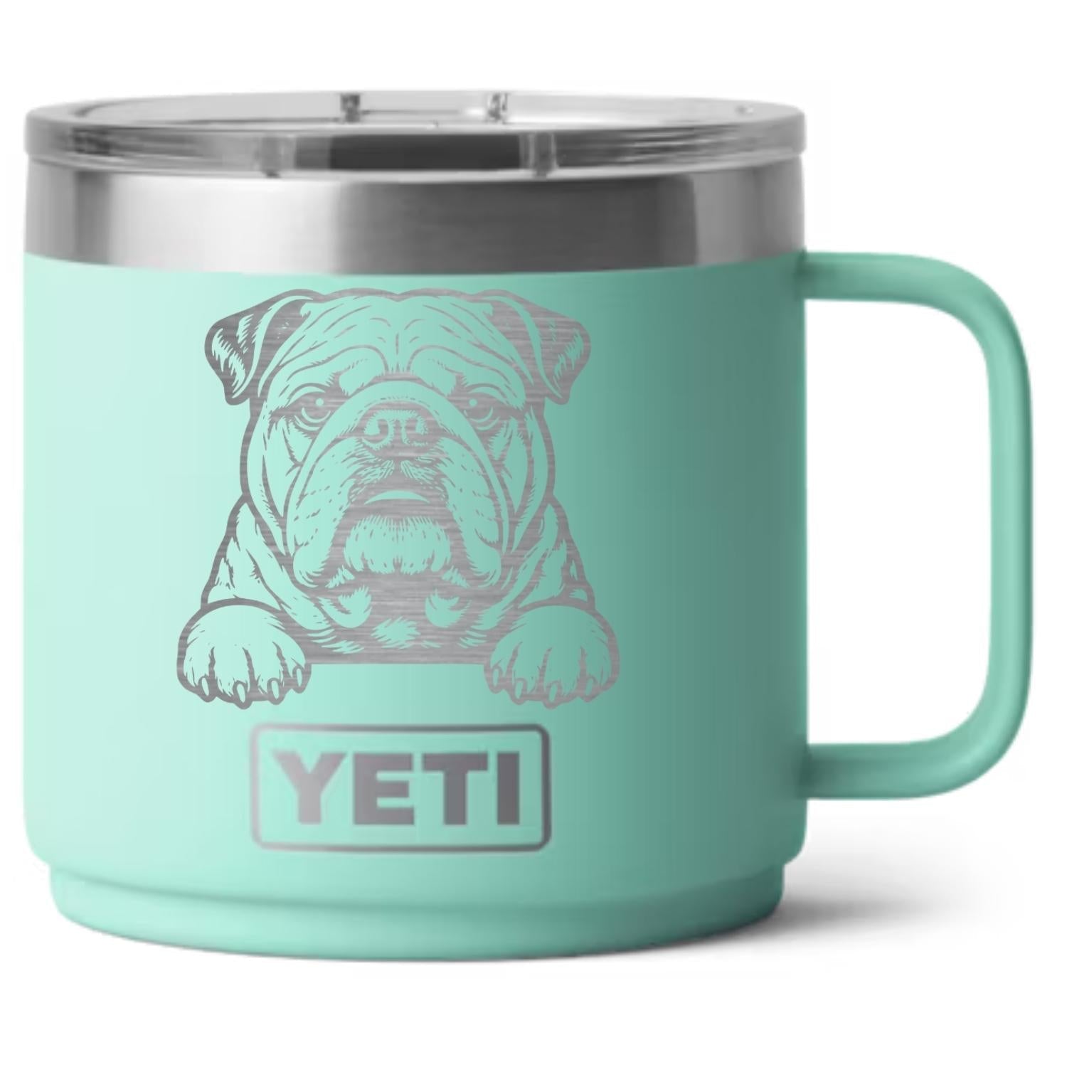 English Bulldog Laser Engraved Yeti Tumbler - Base Kreations