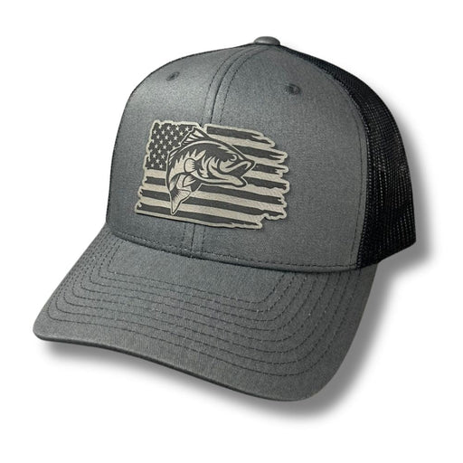 Fishing Distressed American Flag Patch Hat - Base Kreations