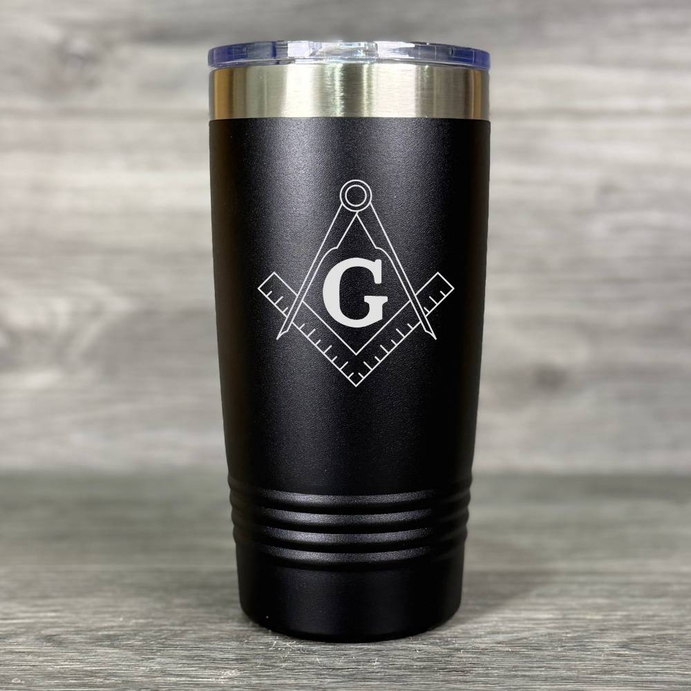 Freemason Masonic Square and Compass Engraved Tumbler - Base Kreations