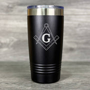 Freemason Masonic Square and Compass Engraved Tumbler - Base Kreations